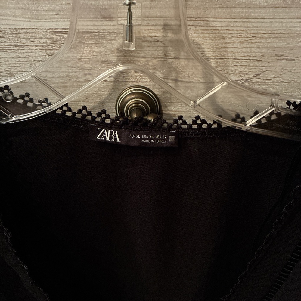 Zara Black Lace Trim Top